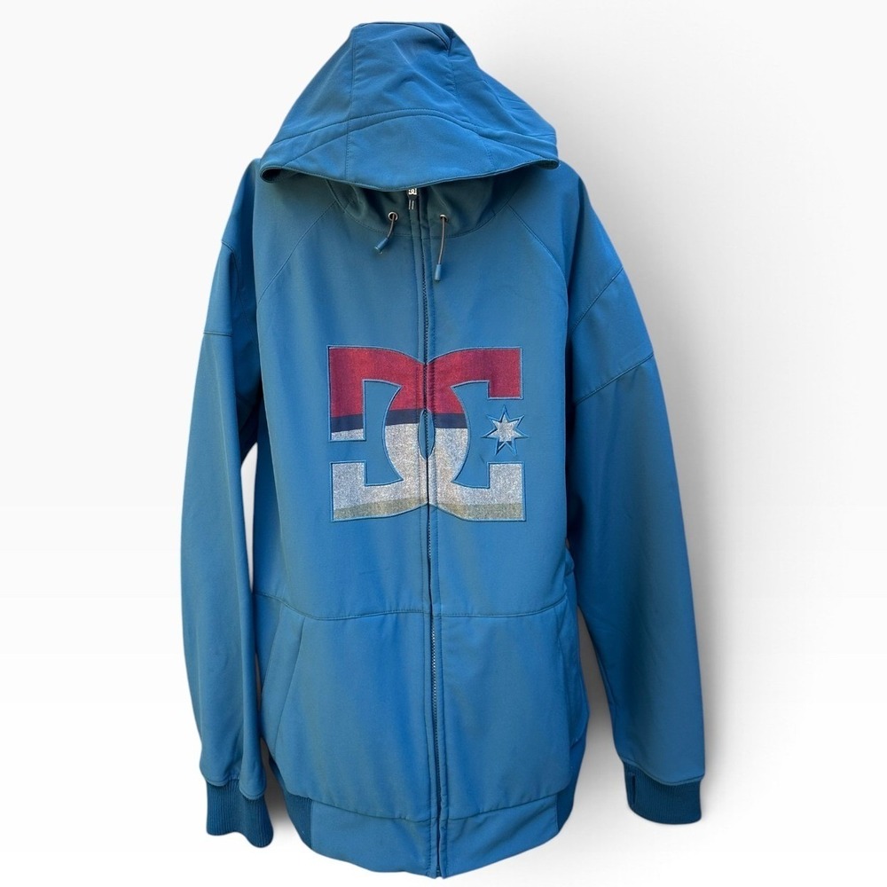 DC Shoes Spectrum Snowboard Jacket Mens XL Blue 10K Softshell Y2K Gorpcore Zip